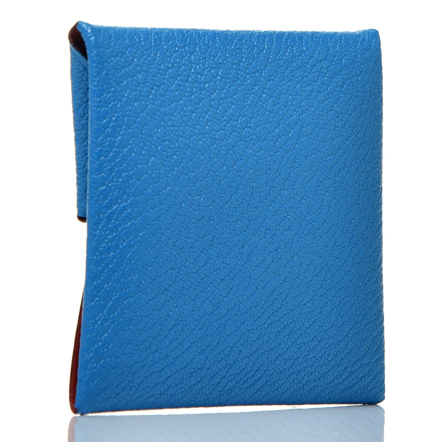 Hermes Chevre Mysore Bastia Verso Coin Purse Bleu Frida Cuivre 3 of 7