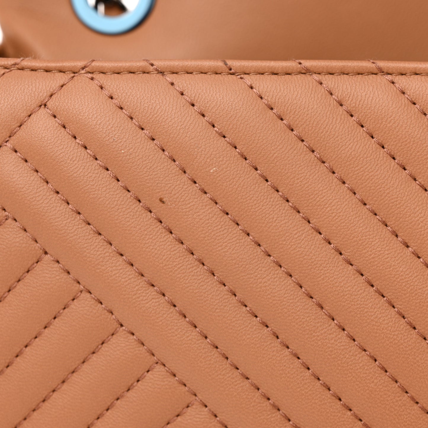 Lambskin Quilted Large CC Crossing Flap Camel