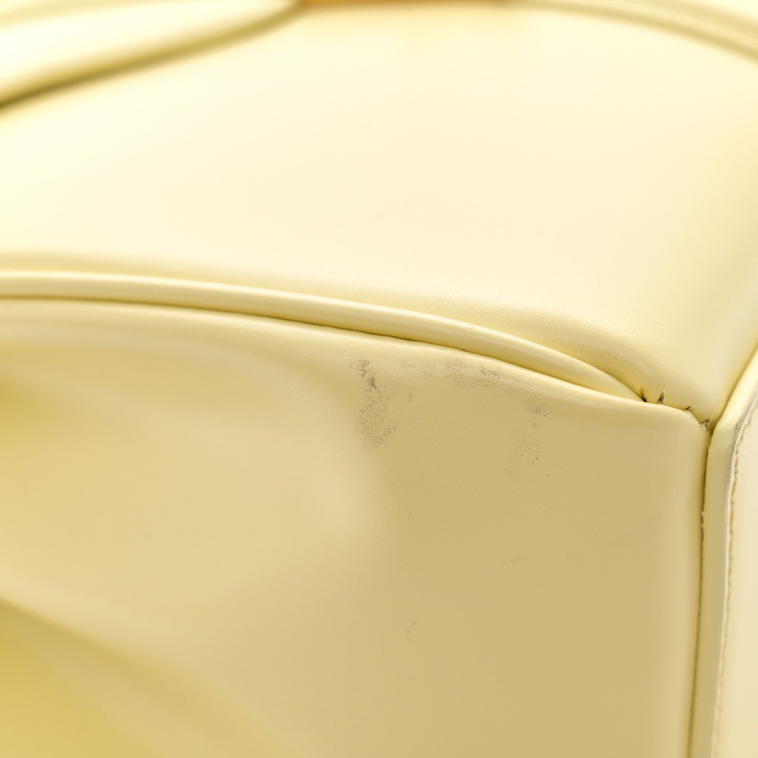 Celine Satinated Calfskin Mini 16 Top Handle Bag Soft Yellow 14 of 16