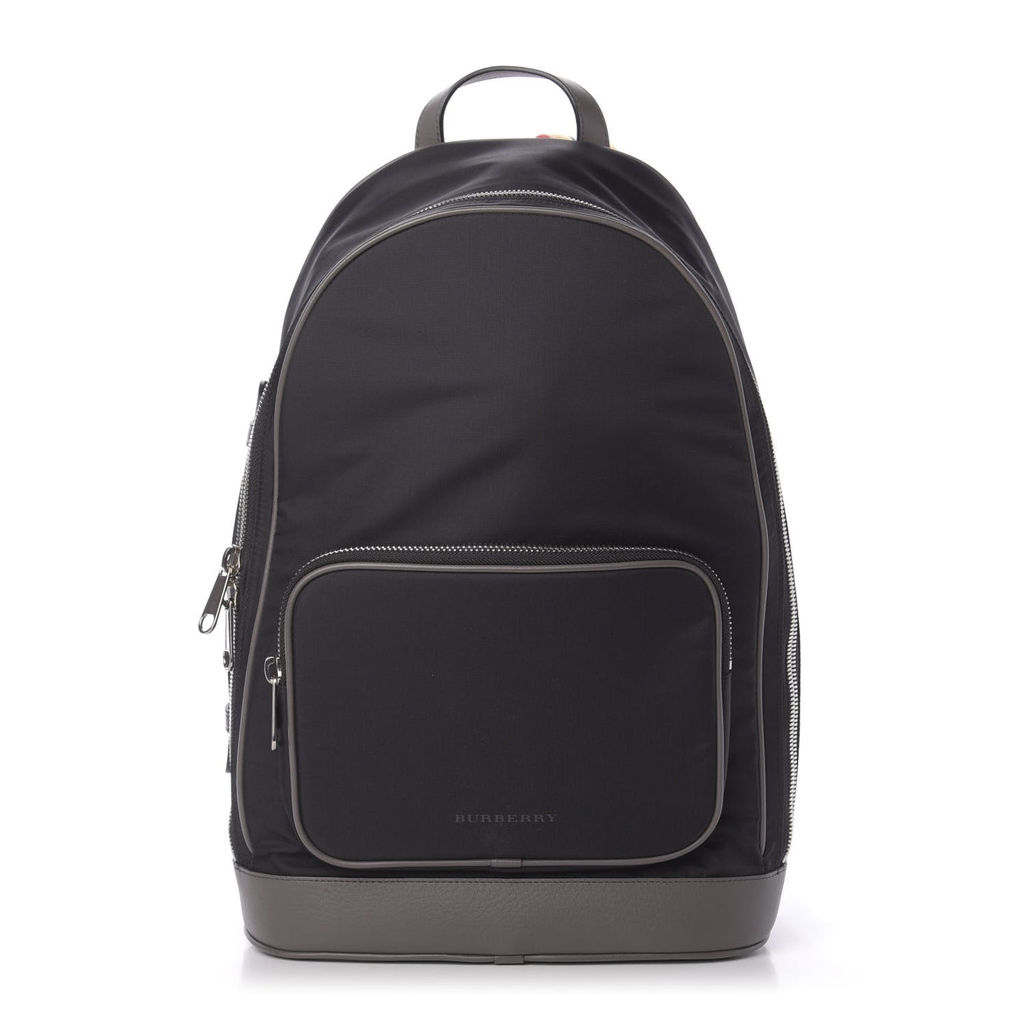 Nylon Calfskin Icon Stripe Backpack Black