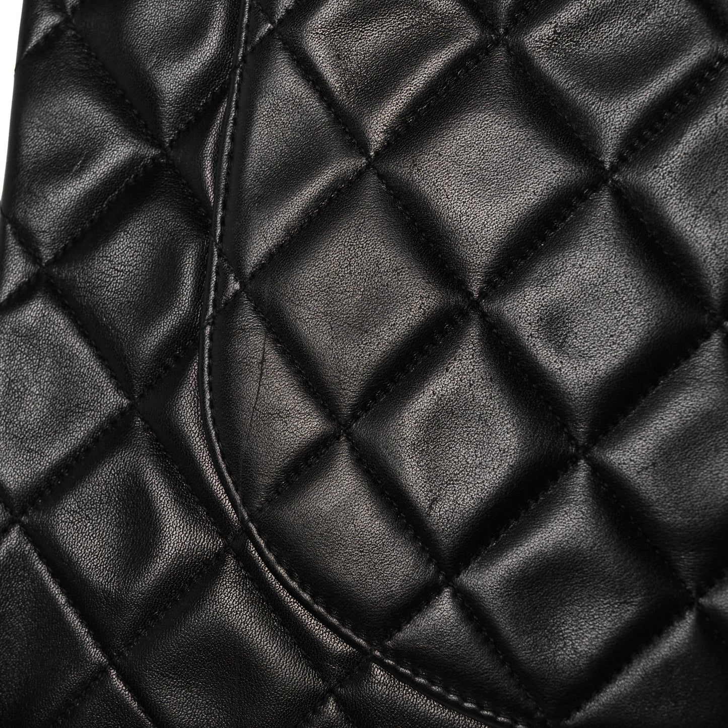 Lambskin Quilted XL Jumbo Single Flap Black