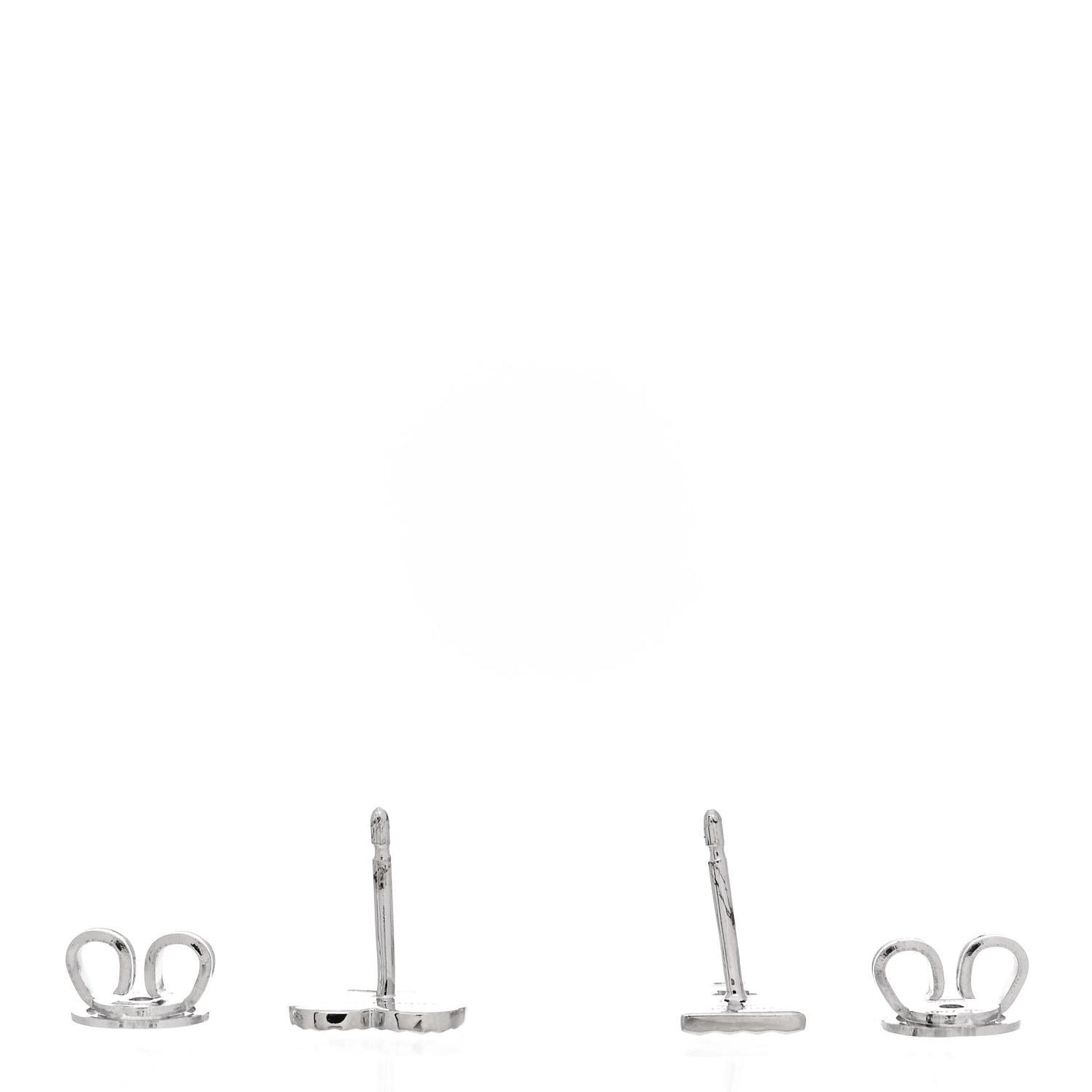 18K White Gold Diamond Icon Asymmetric Stud Earrings