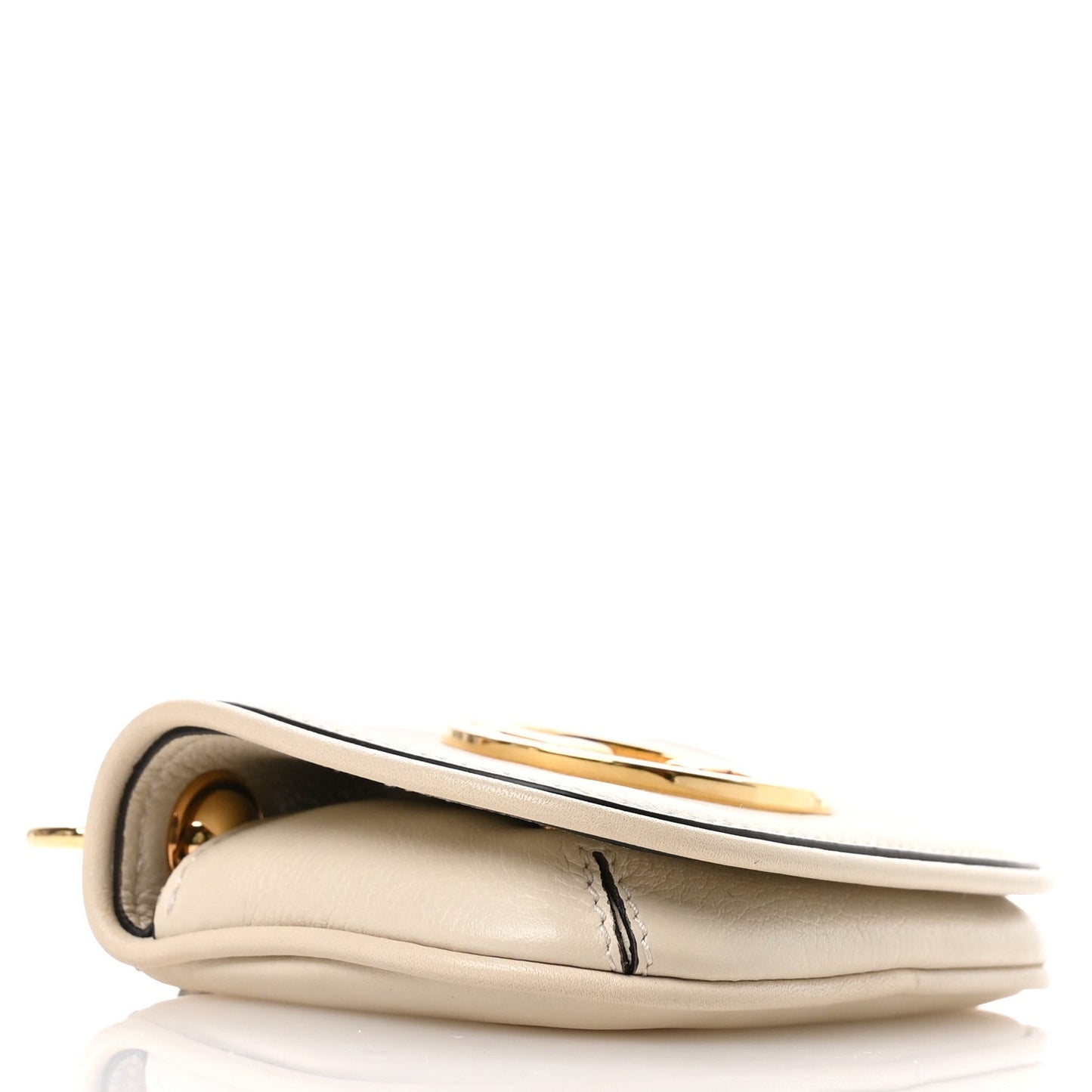 Roxy Calfskin Blondie Card Case Wallet with Strap Mystic White