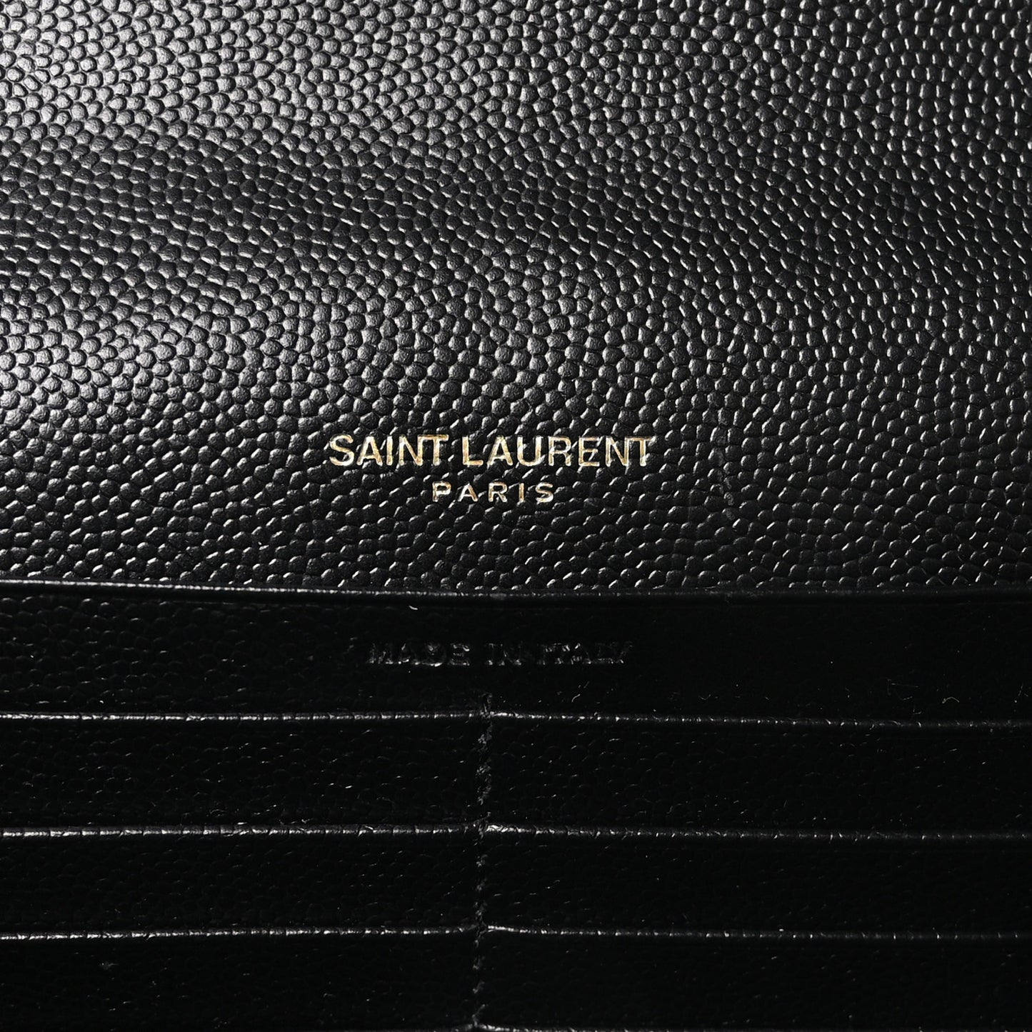 Grain De Poudre Matelasse Chevron Monogram Chain Wallet Black