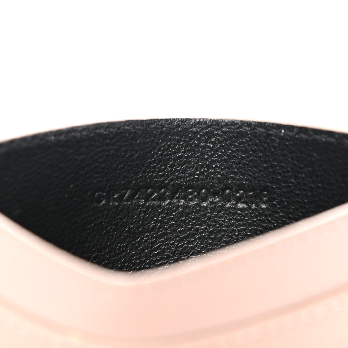 Calfskin Monogram Credit Card Case Pale Pink