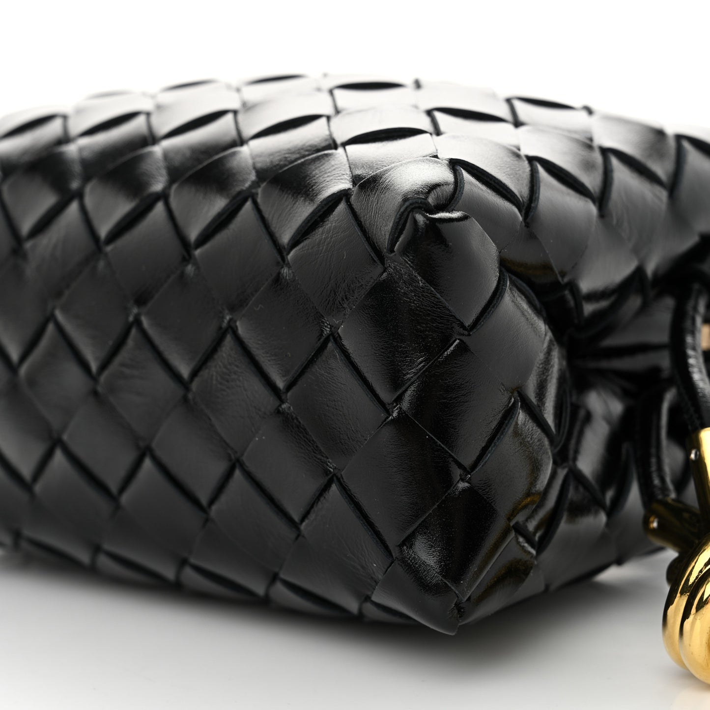 Nappa Intrecciato Metallic Knot Mini Loop Camera Bag Black
