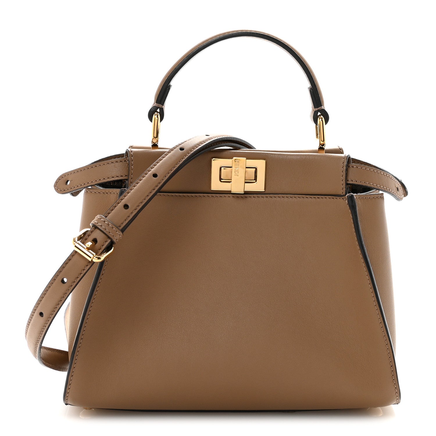 Fendi Vitello Seta Fabric Jacquard FF 1974 Mini Peekaboo Iconic