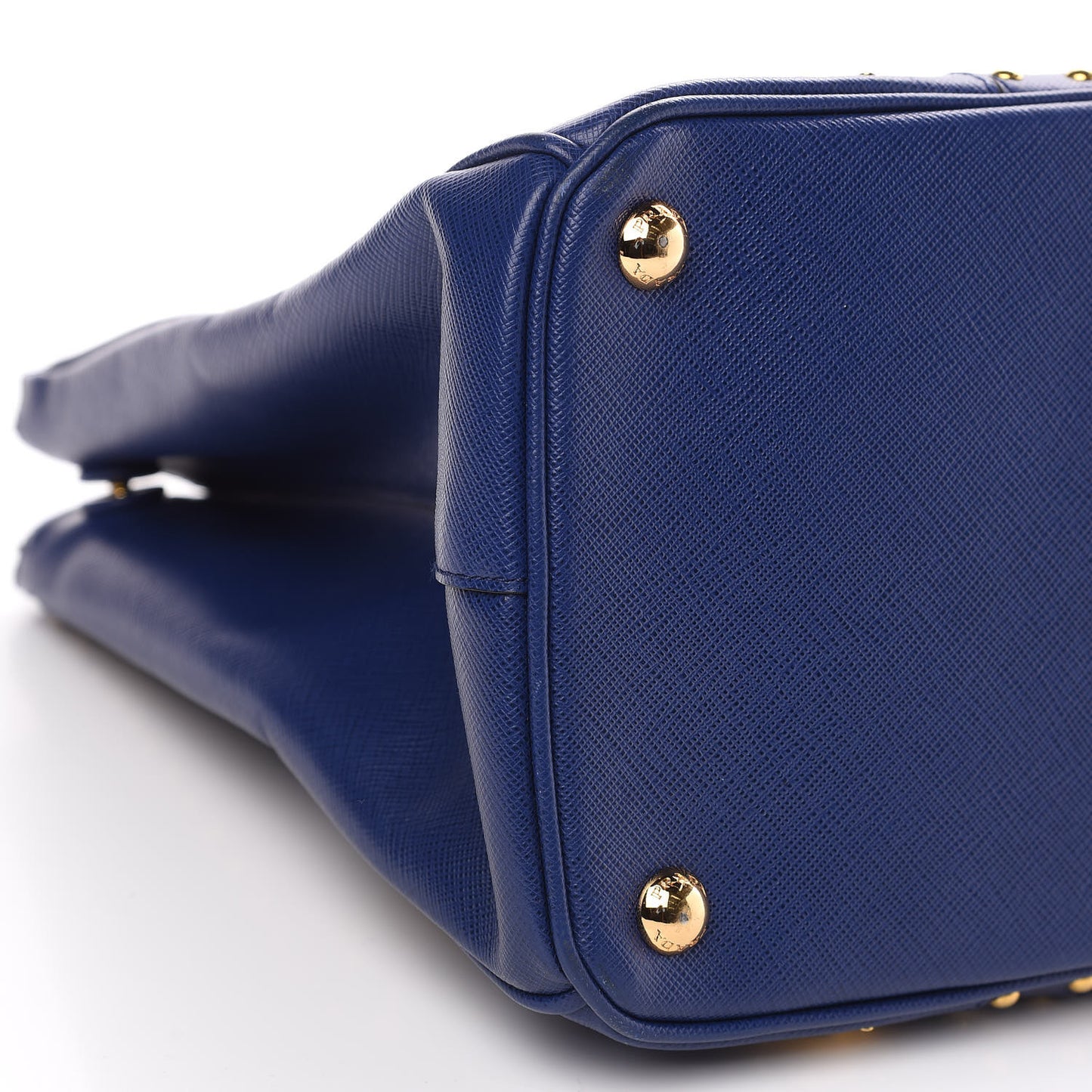 Saffiano Studded Medium Double Zip Tote Bluette