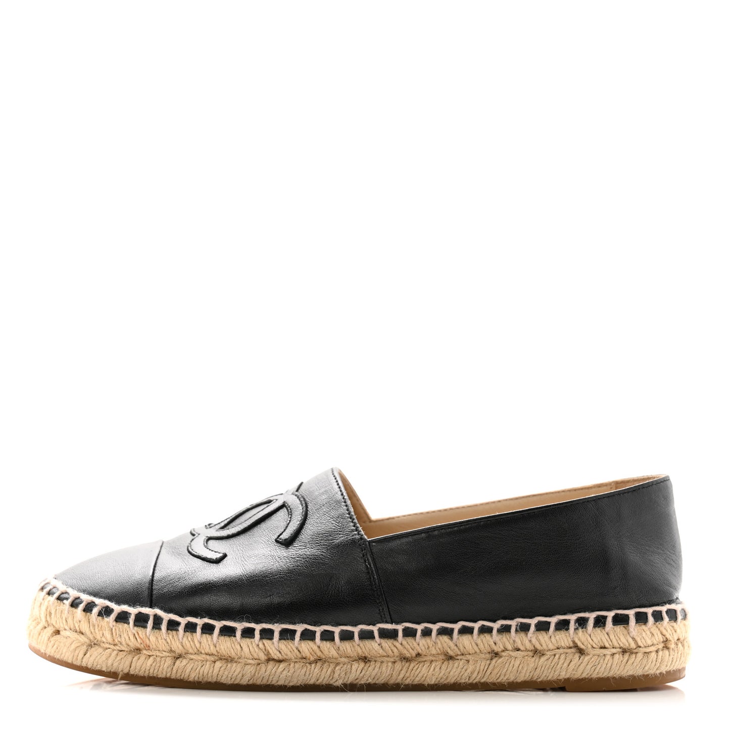 Lambskin CC Espadrilles 37 Black