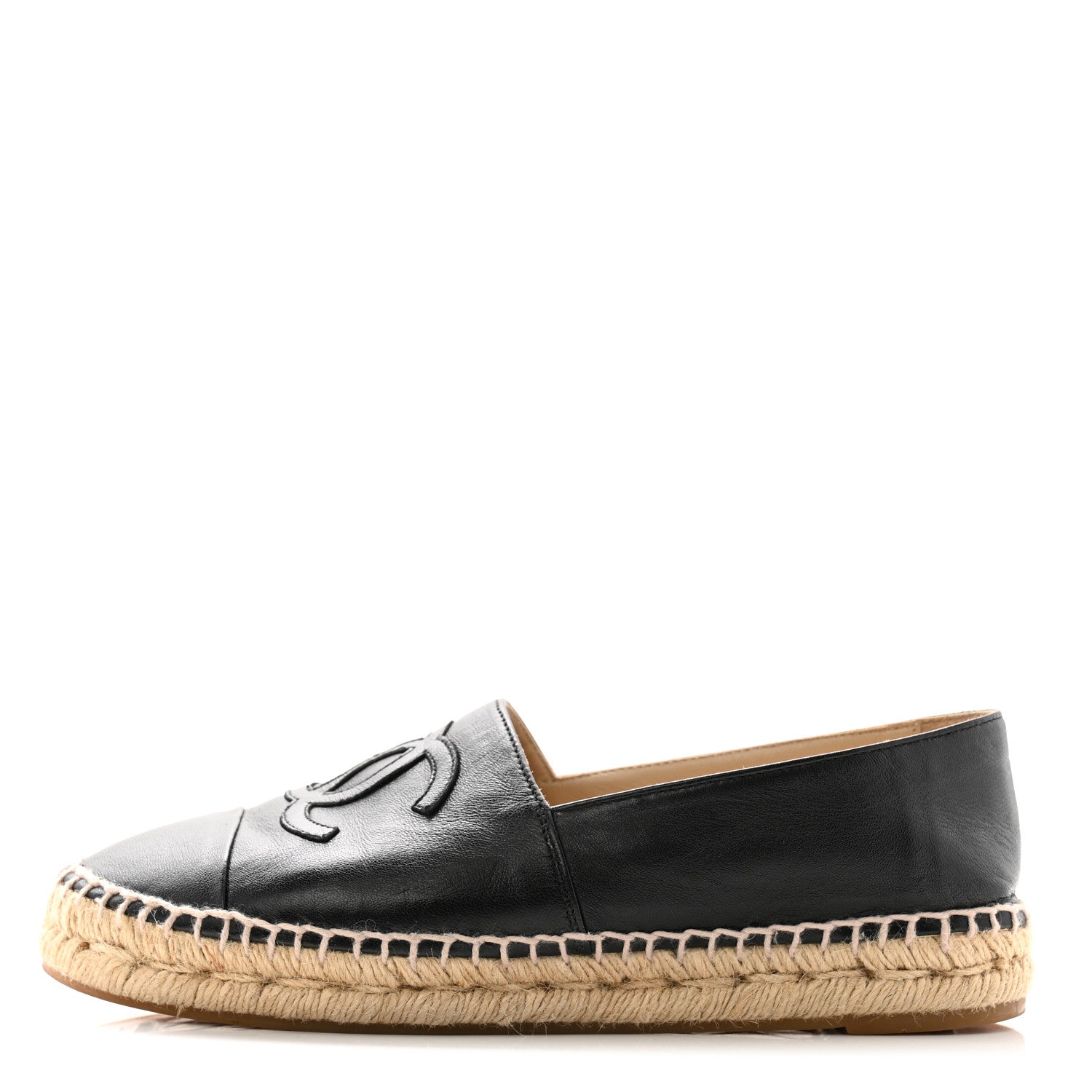 Chanel Lambskin CC Espadrilles 37 Black 1 of 9