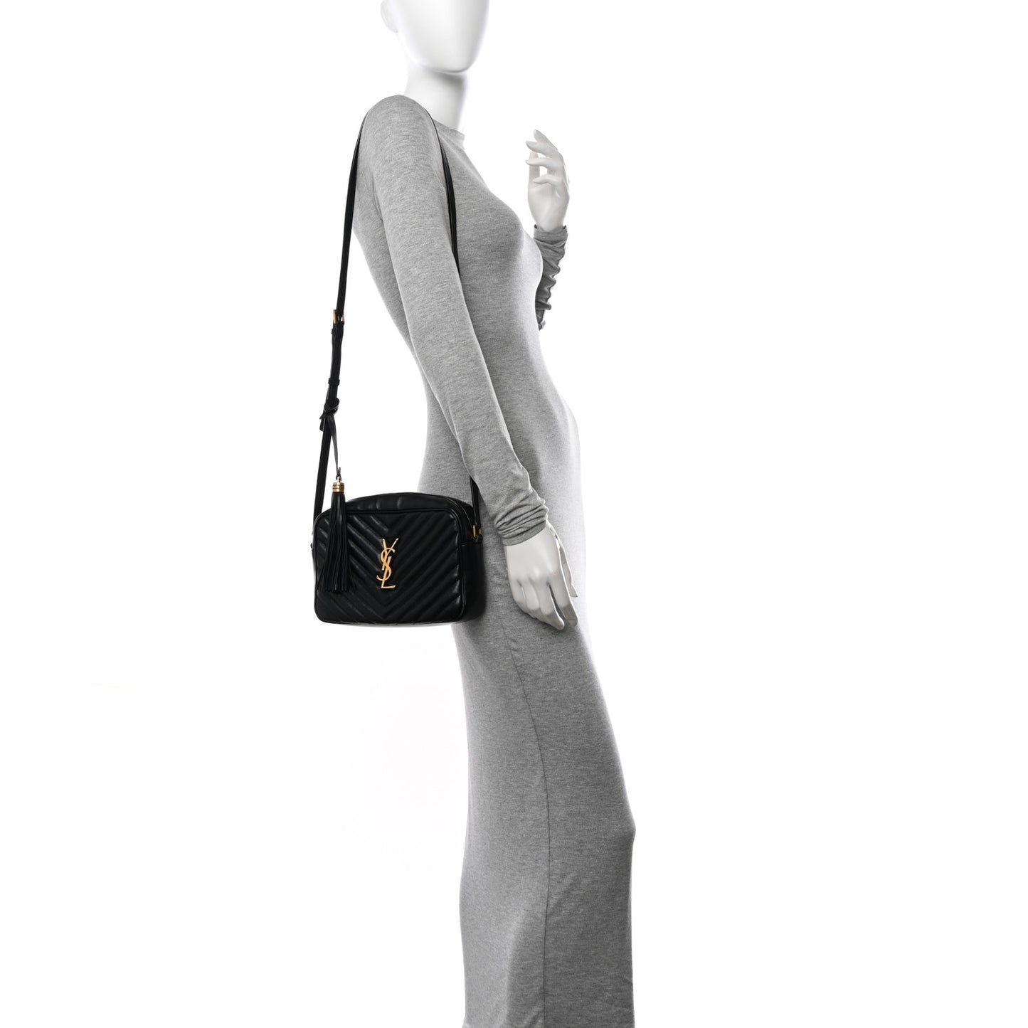 Calfskin Matelasse Monogram Lou Camera Bag Black