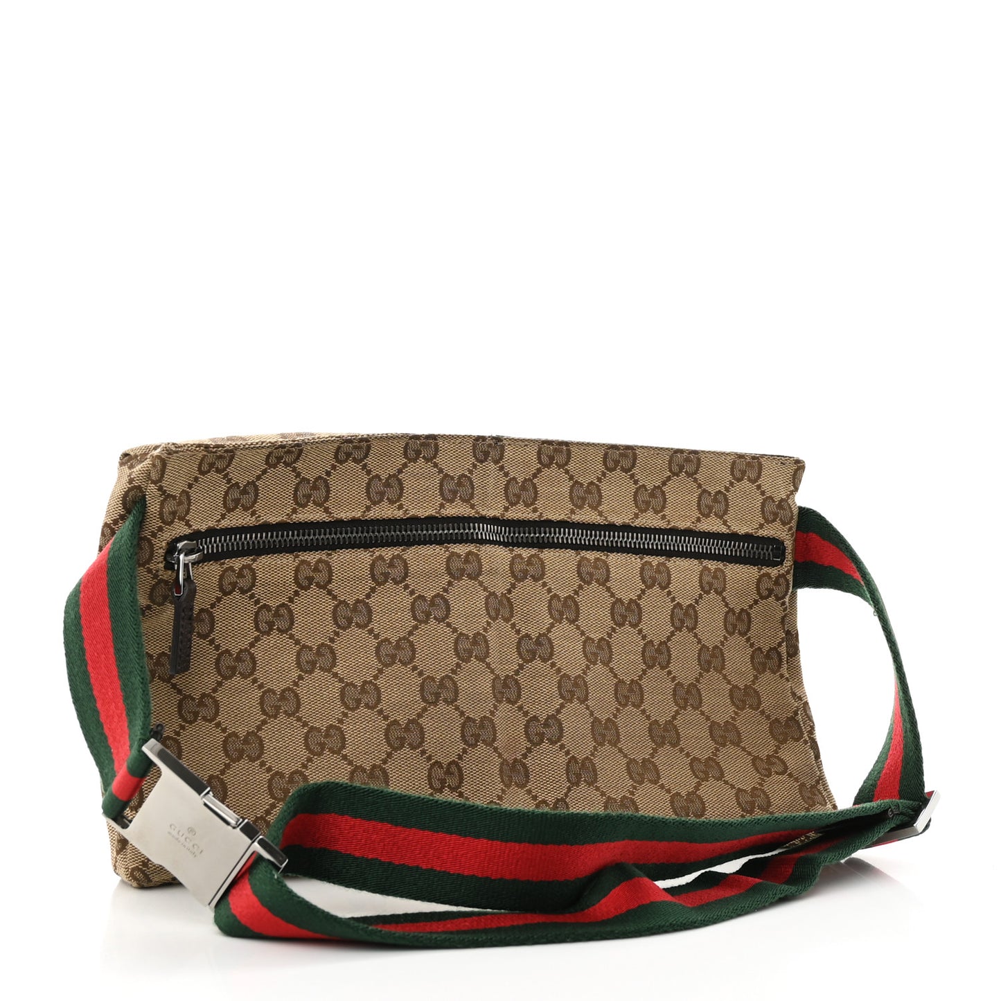 GG Monogram Double Pocket Belt Bag Dark Brown