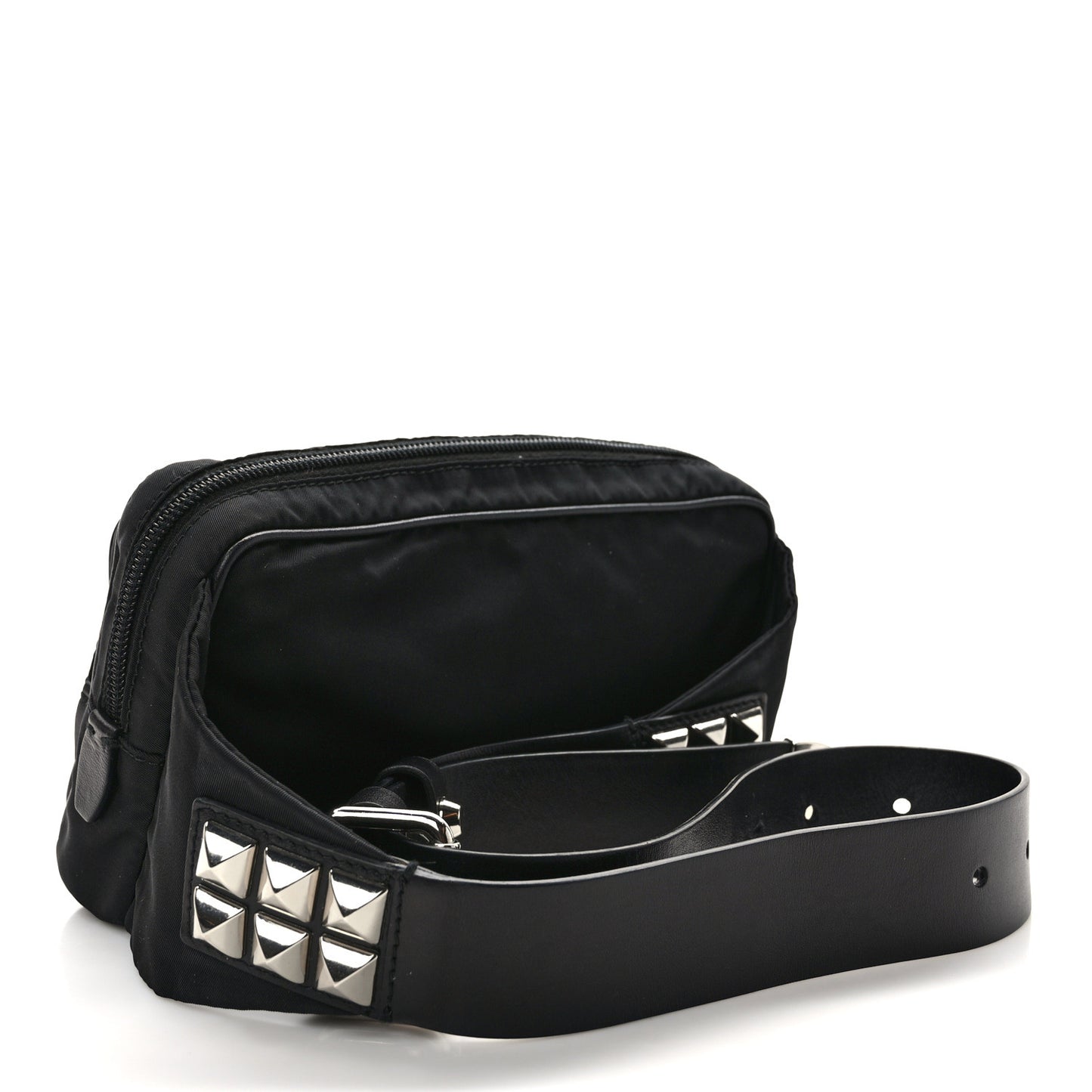 Re-Nylon Saffiano Belt Bag L Black