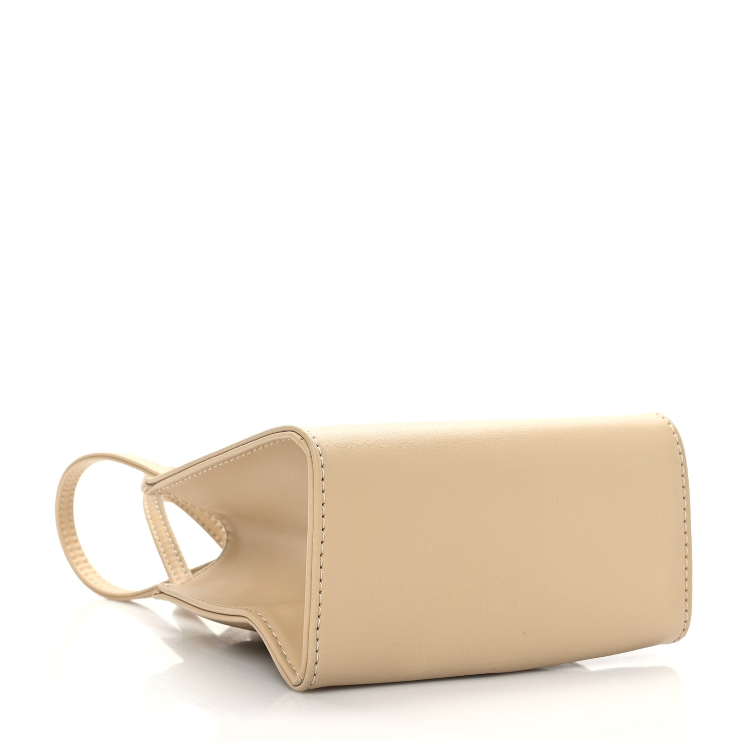 Vegan Leather Small Shopping Bag Cream