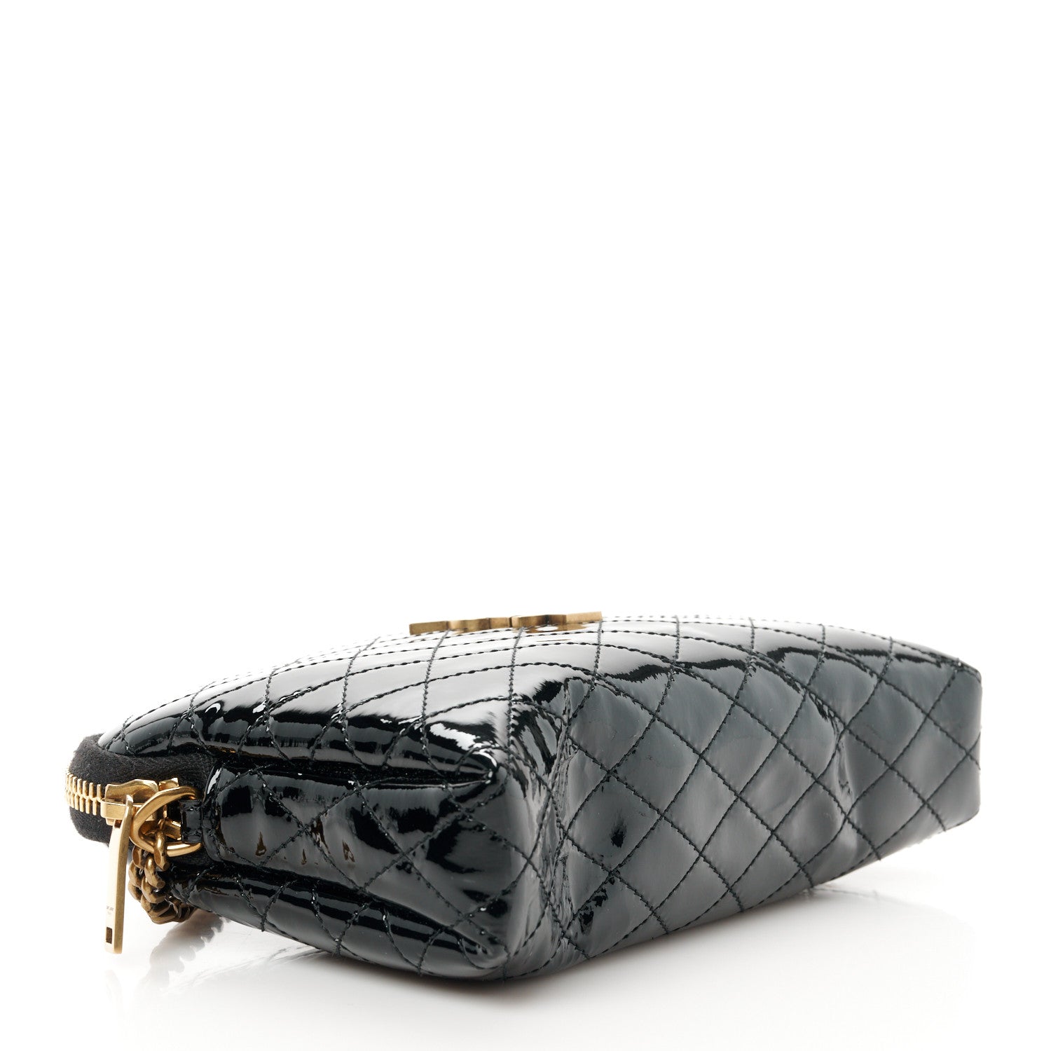 Saint Laurent Patent Quilted Gaby Zipped Pouch Black 4 of 10