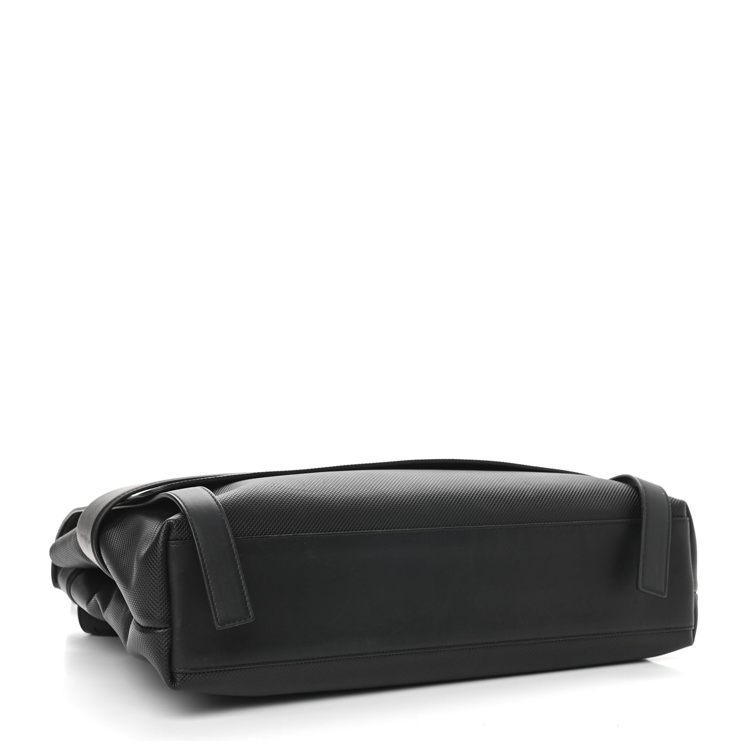 Textured Calfskin Messenger Crossbody Bag Black