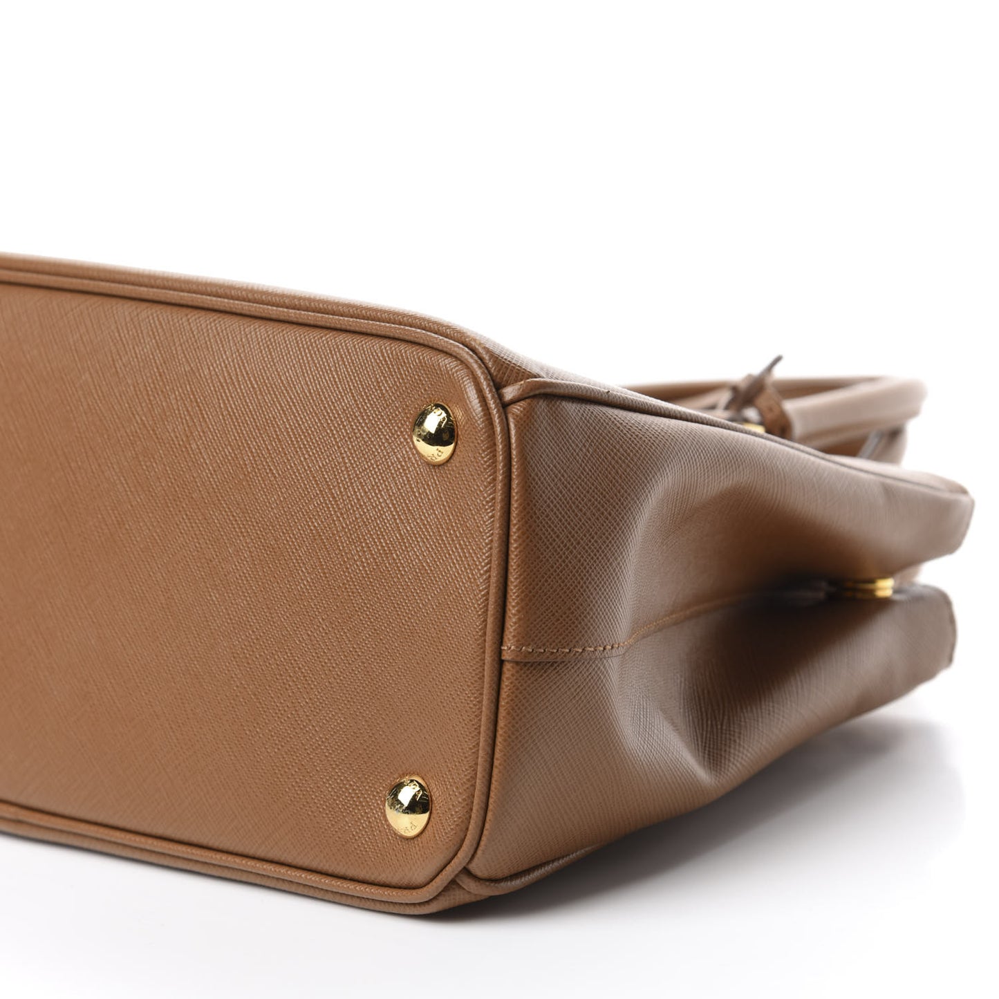 Saffiano Small Galleria Double Zip Tote Caramel