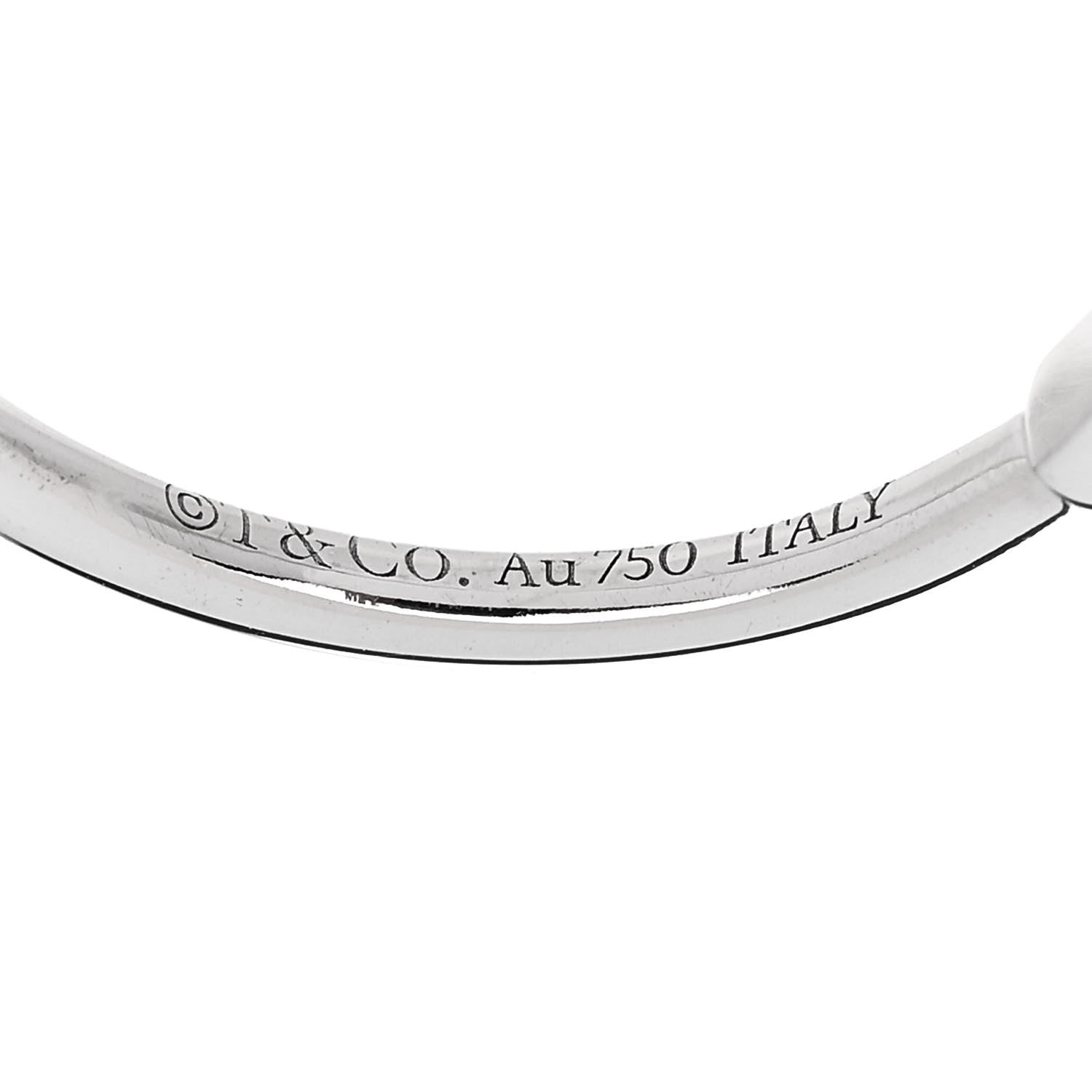 Tiffany 18K White Gold Diamond T Wire Ring 56 7.5 4 of 4