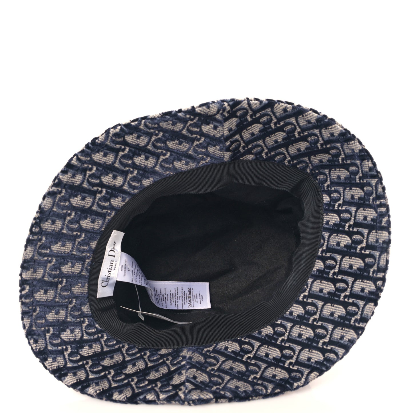 Velvet Oblique Large Brim Bucket Hat 57 Bleu Red