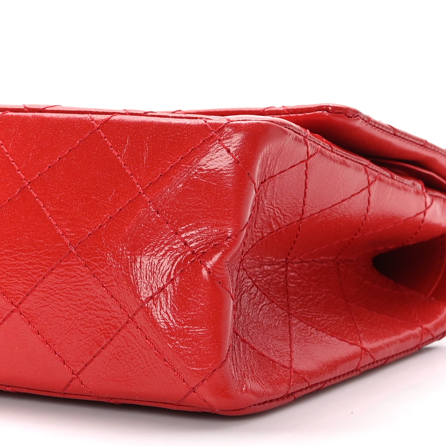 Aged Glazed Calfskin Quilted 2.55 Reissue 226 Flap Red