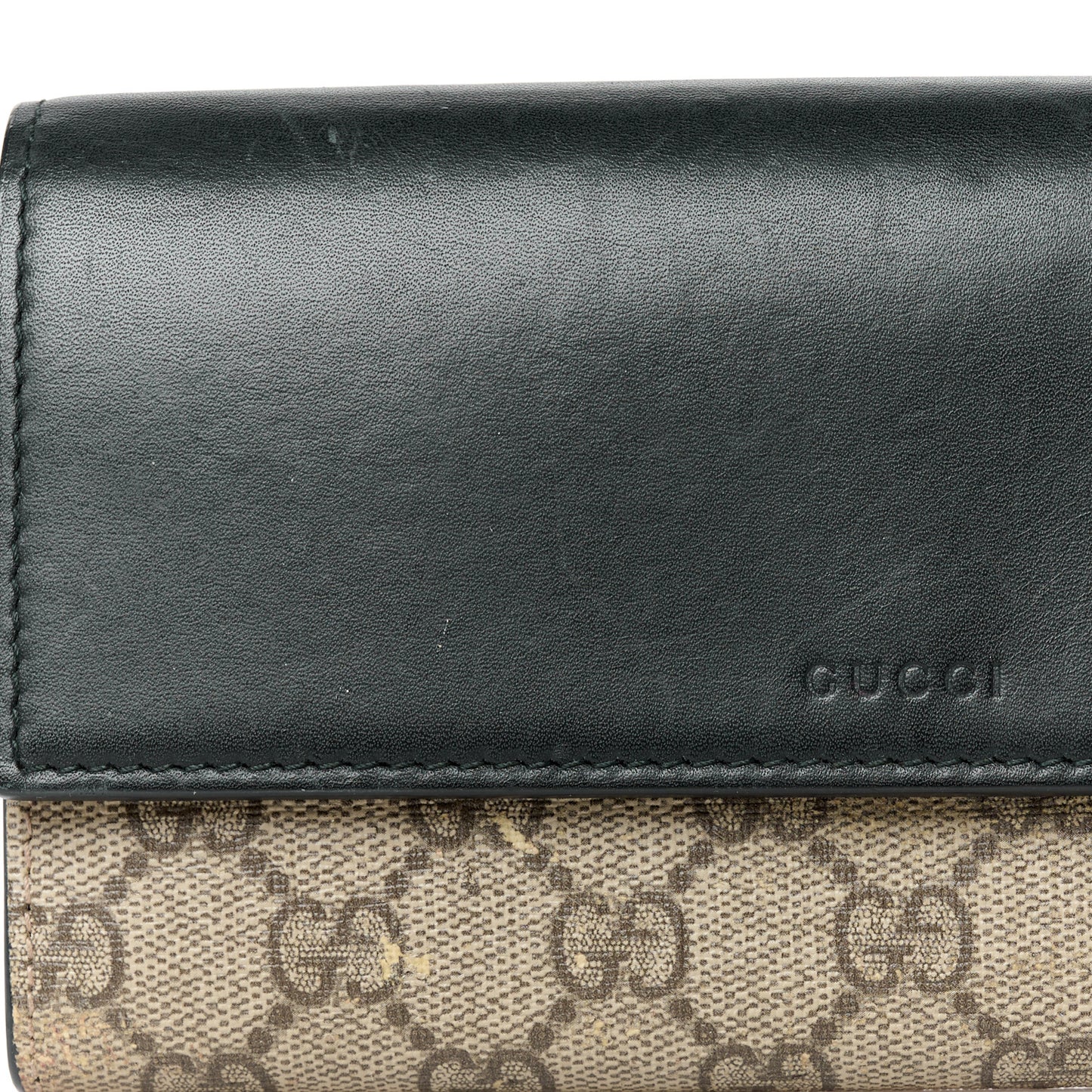 Calfskin GG Supreme Monogram Continental Wallet Black