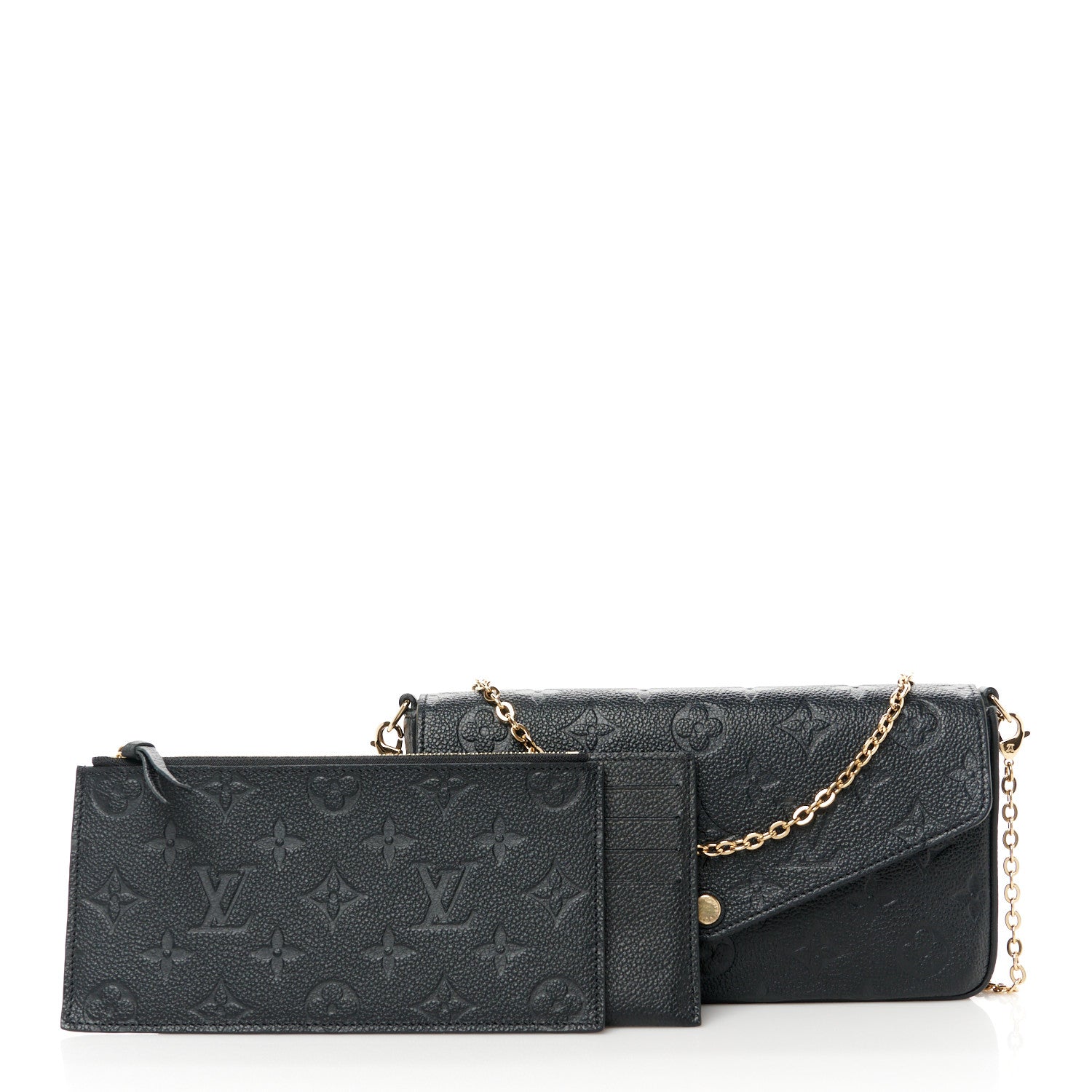 Louis Vuitton Empreinte Pochette Felicie Chain Wallet Black 3 of 15