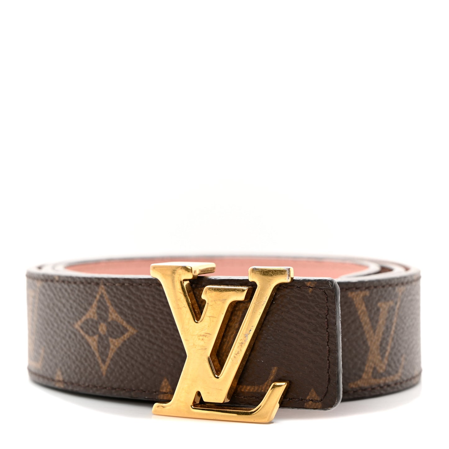 Calfskin Monogram 30mm LV Initiales Reversible Belt 80 32 Rose Ballerine