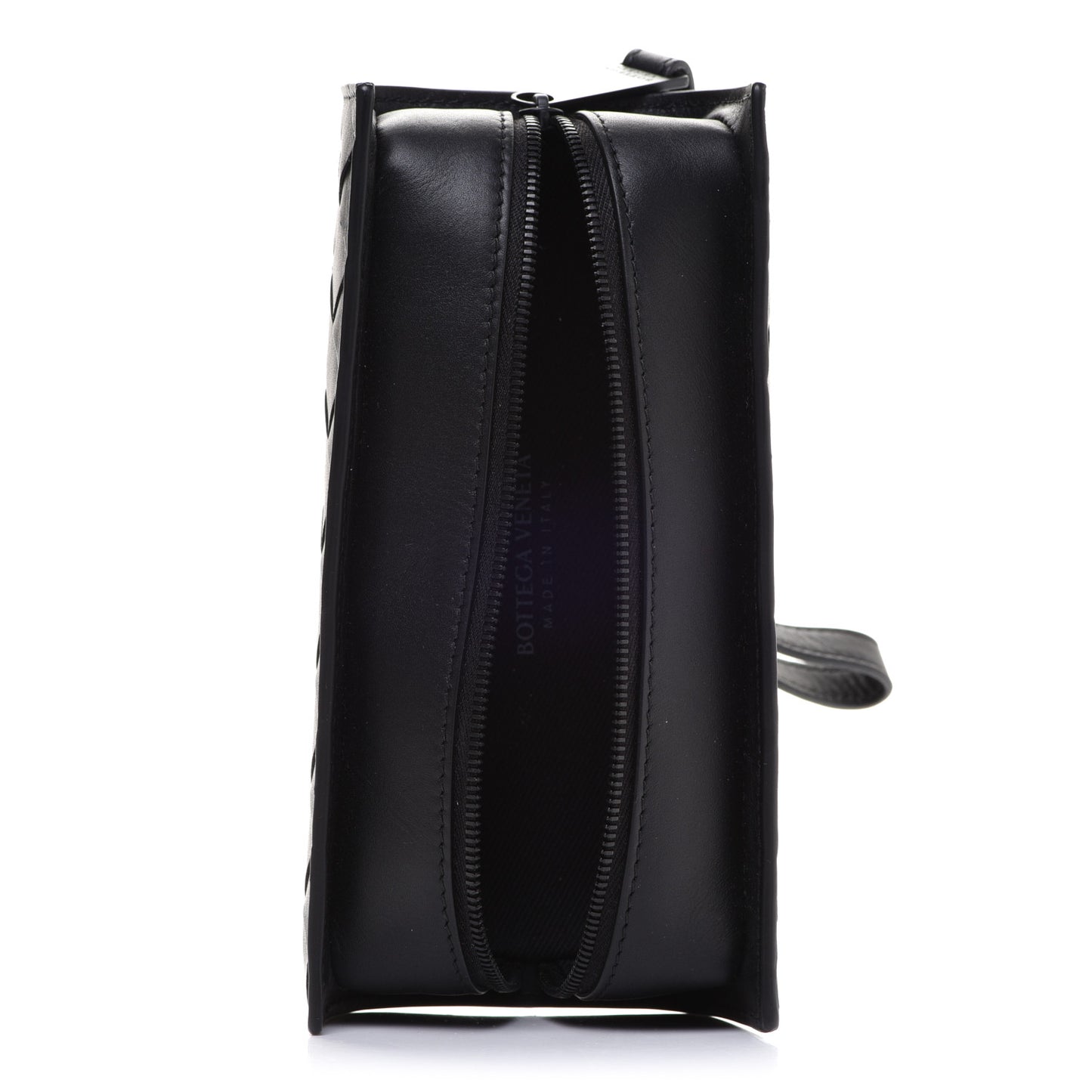 Nappa Maxi Intreccio Wristlet Pouch Black