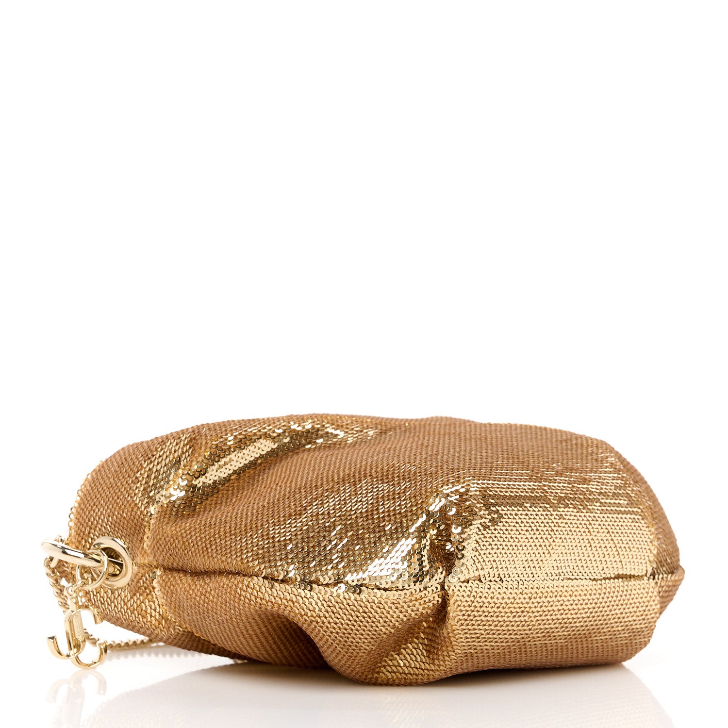 Jimmy Choo Satin Crystal Embellished Bonny Shoulder Bag Gold 4 of 12