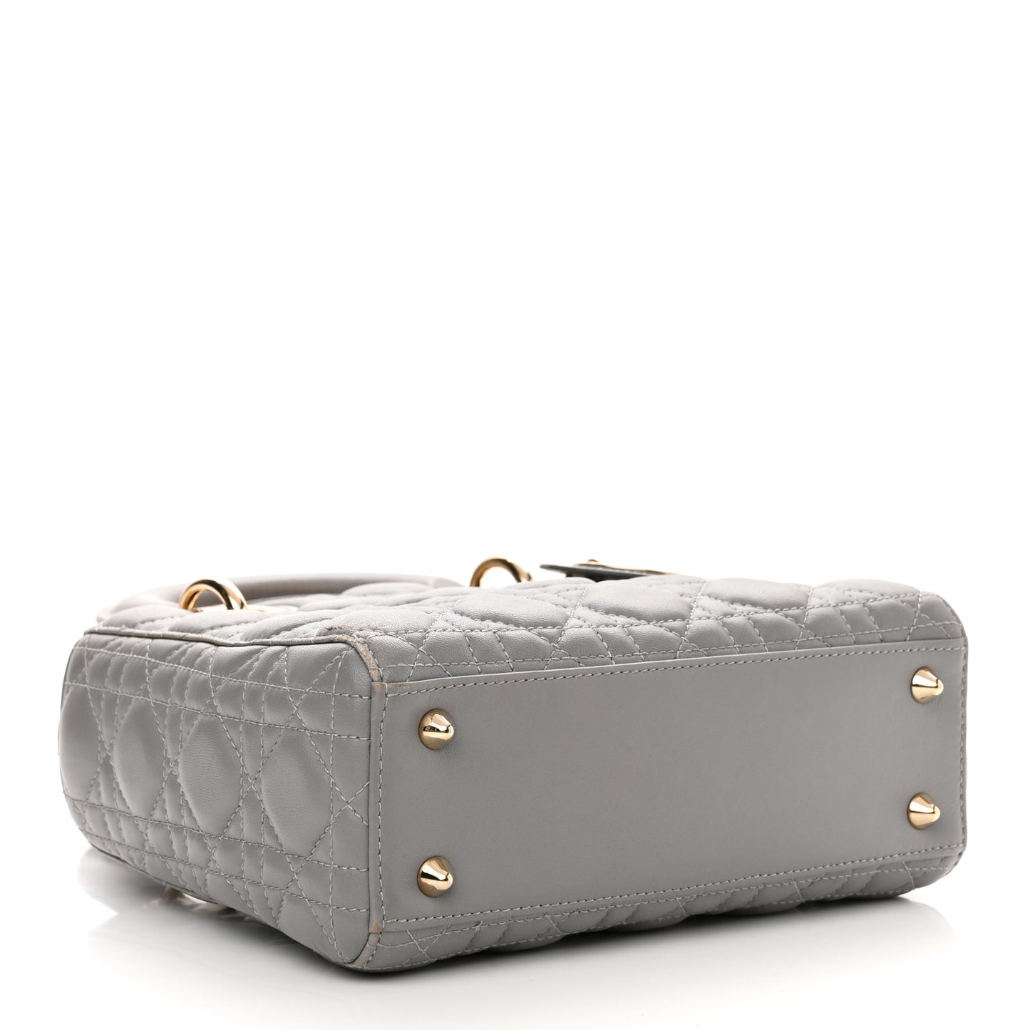 Lambskin Cannage Small Lucky Badges My Lady Dior Grey