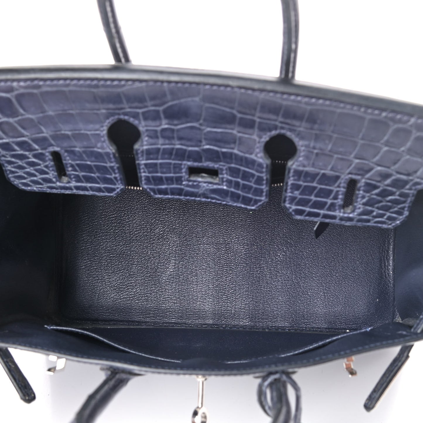 Shiny Niloticus Crocodile Birkin 25 Bleu Abysse