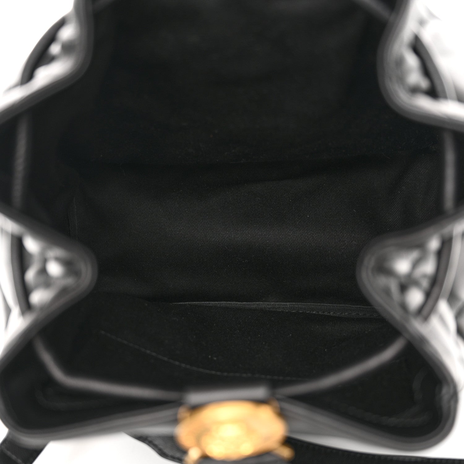 Versace Calfskin Quilted Medusa Tribute Drawstring Backpack Black 5 of 10