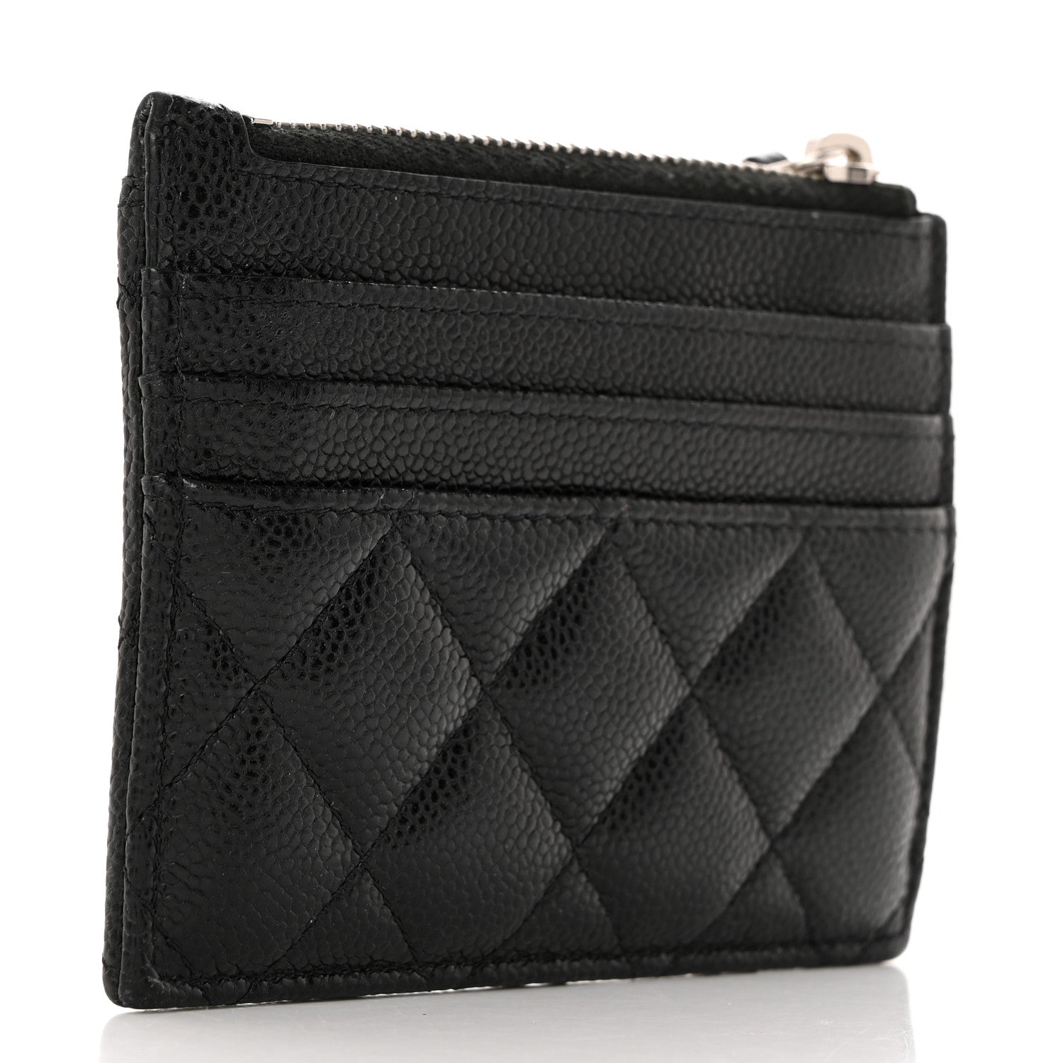 Chanel Caviar Quilted CC Zip Card Holder Black 3 of 7