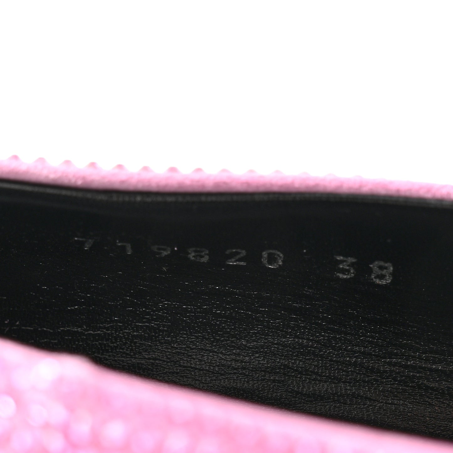 Suede Crystal Embellished Allover Logo Knife 115 Pointed Pumps 38 Pink Black