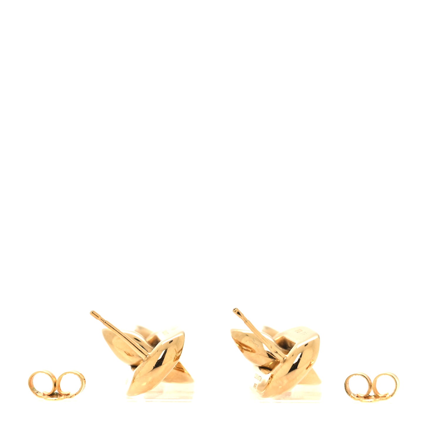 Metal LV Edge Double Hoop Earrings Gold