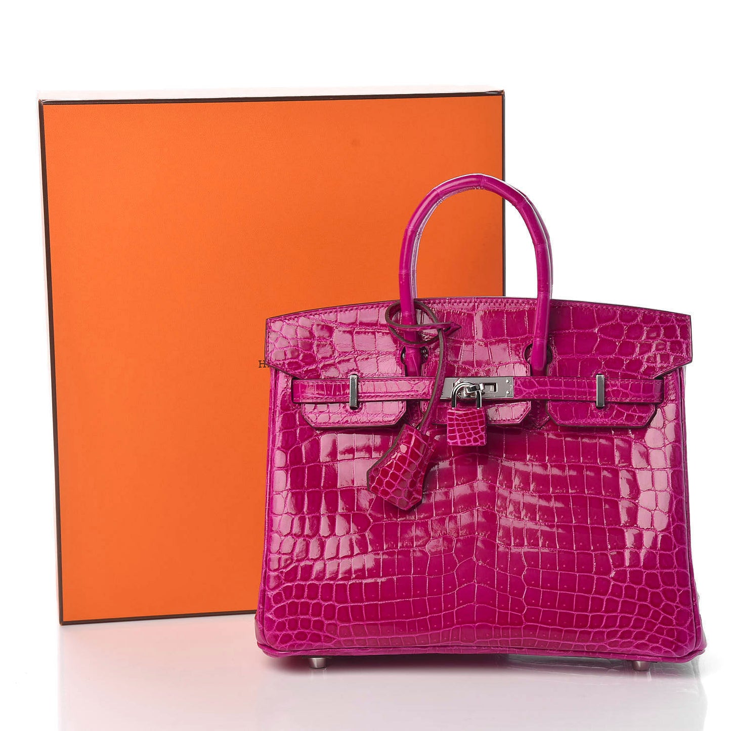 Shiny Niloticus Crocodile Birkin 25 Rose Scheherazade