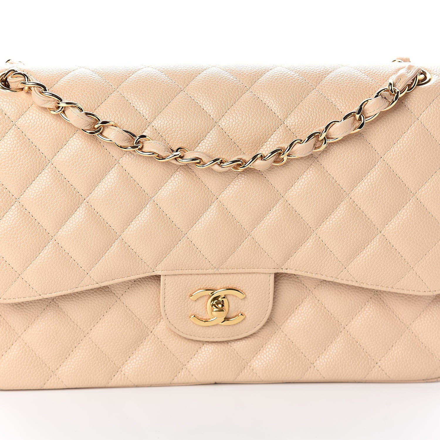 Chanel Caviar Quilted Jumbo Double Flap Beige Clair 8 of 10