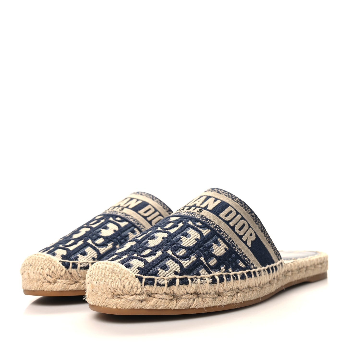 Oblique Embroidered Granville Espadrille 15mm Slippers 41 Deep Blue