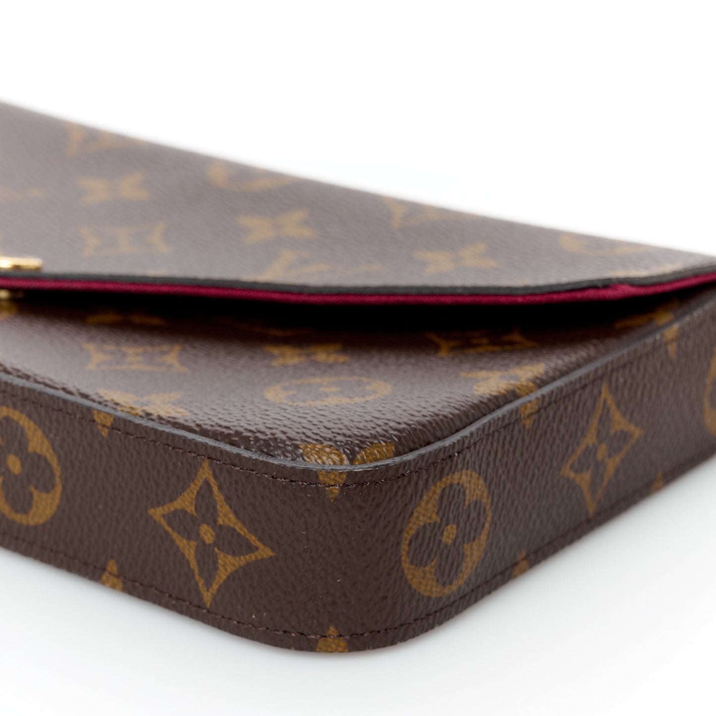 Monogram Pochette Felicie Chain Wallet Fuchsia