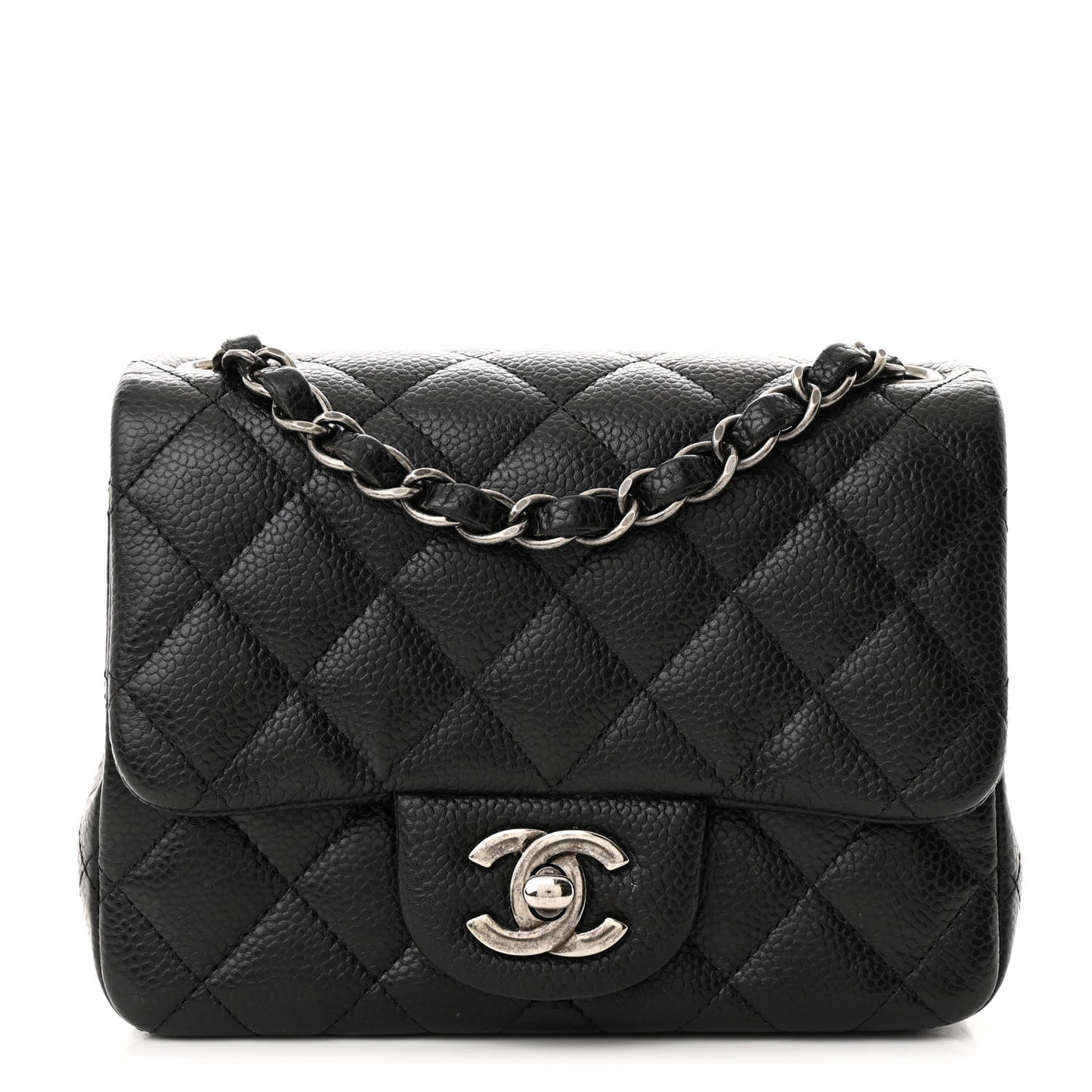 Caviar Quilted Mini Square Flap Black