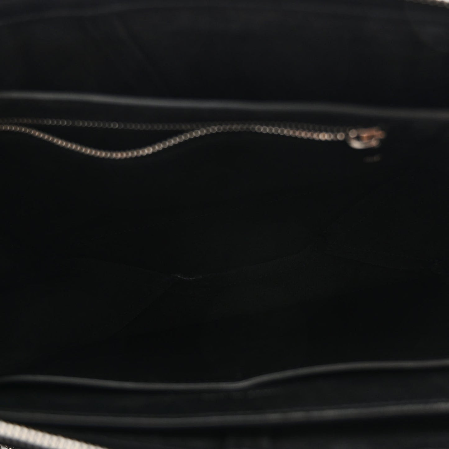 Smooth Calfskin Tri-Fold Clutch on Chain Black