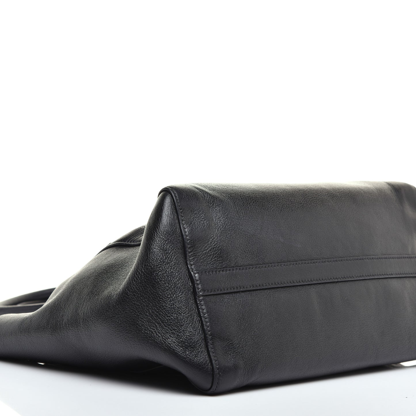 Glace Calfskin Shopping Tote Black