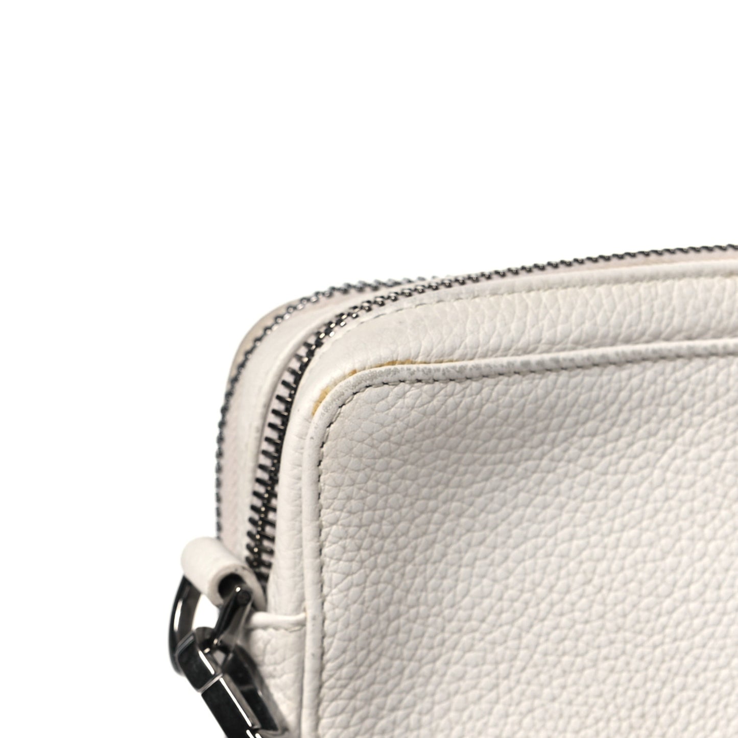 HOMME Grained Calfskin Playful Messenger Bag White