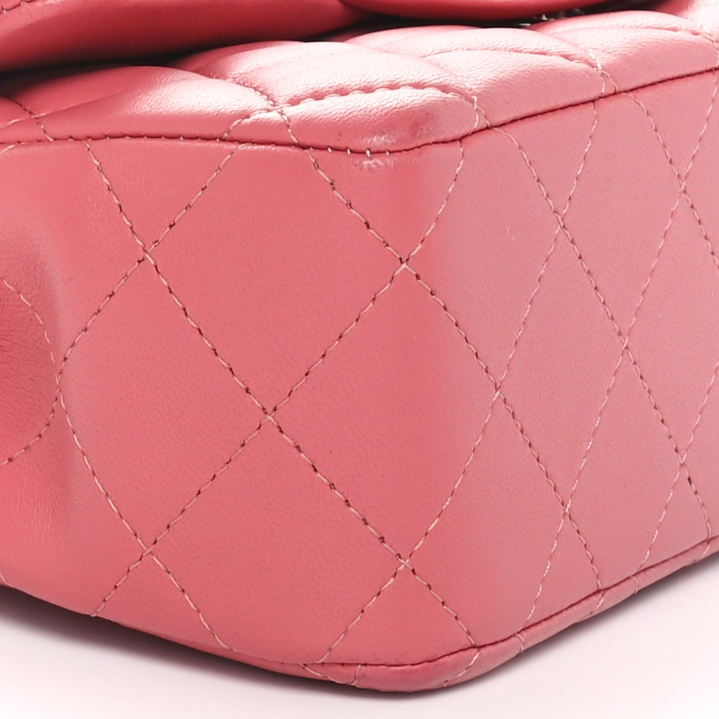 Lambskin Quilted Mini Rectangular Flap Pink