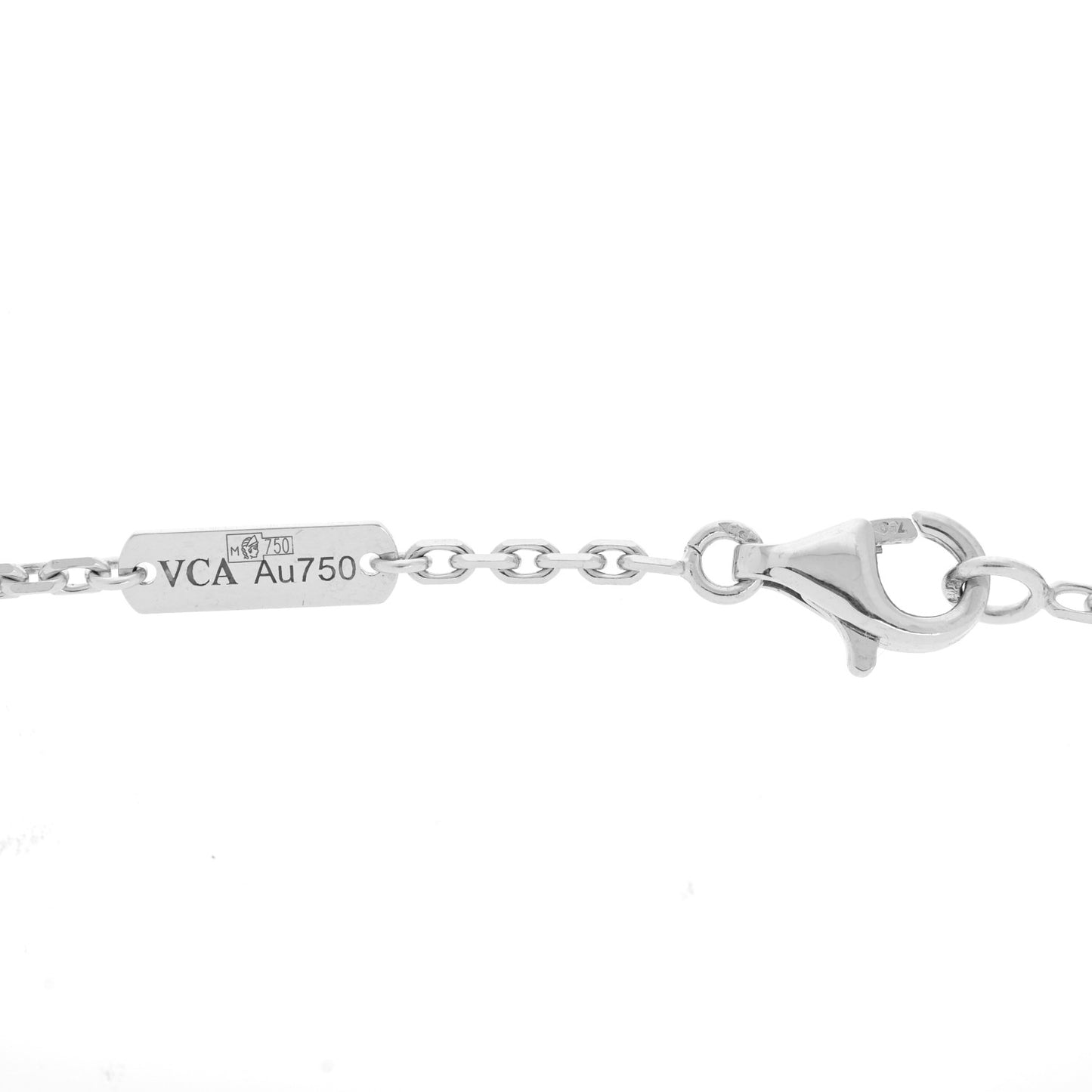 18K White Gold Mother of Pearl Magic Alhambra Pendant Necklace