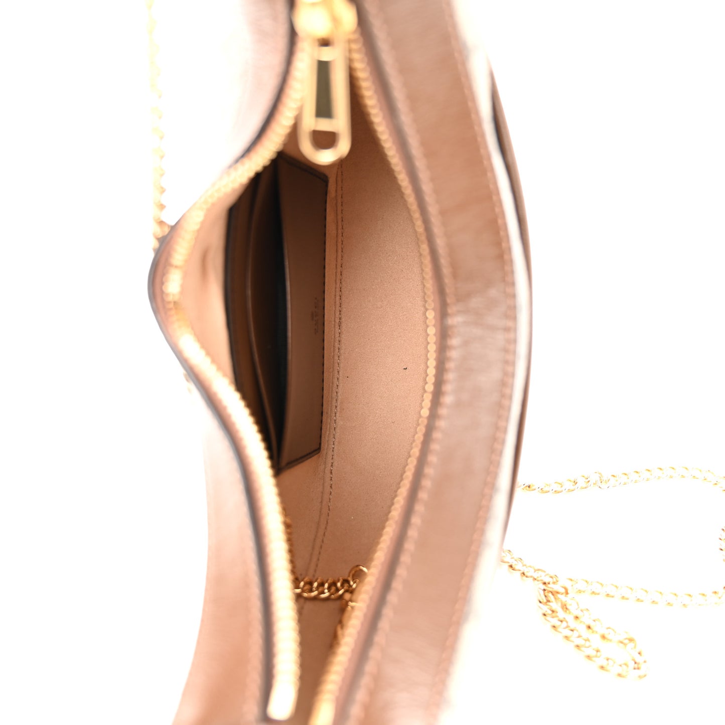 GG Supreme Monogram Azalea Calfskin Mini Retro Interlocking G Half Moon Bag Beige Ebony Brown Sugar