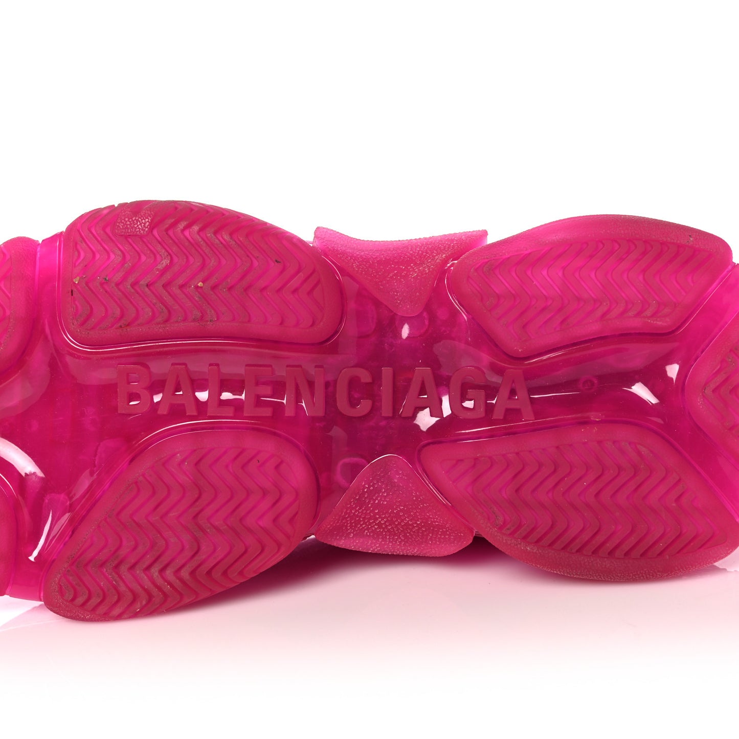 Fabric Mesh Clear Sole Fluo Womens Triple S Sneakers 40 Pink