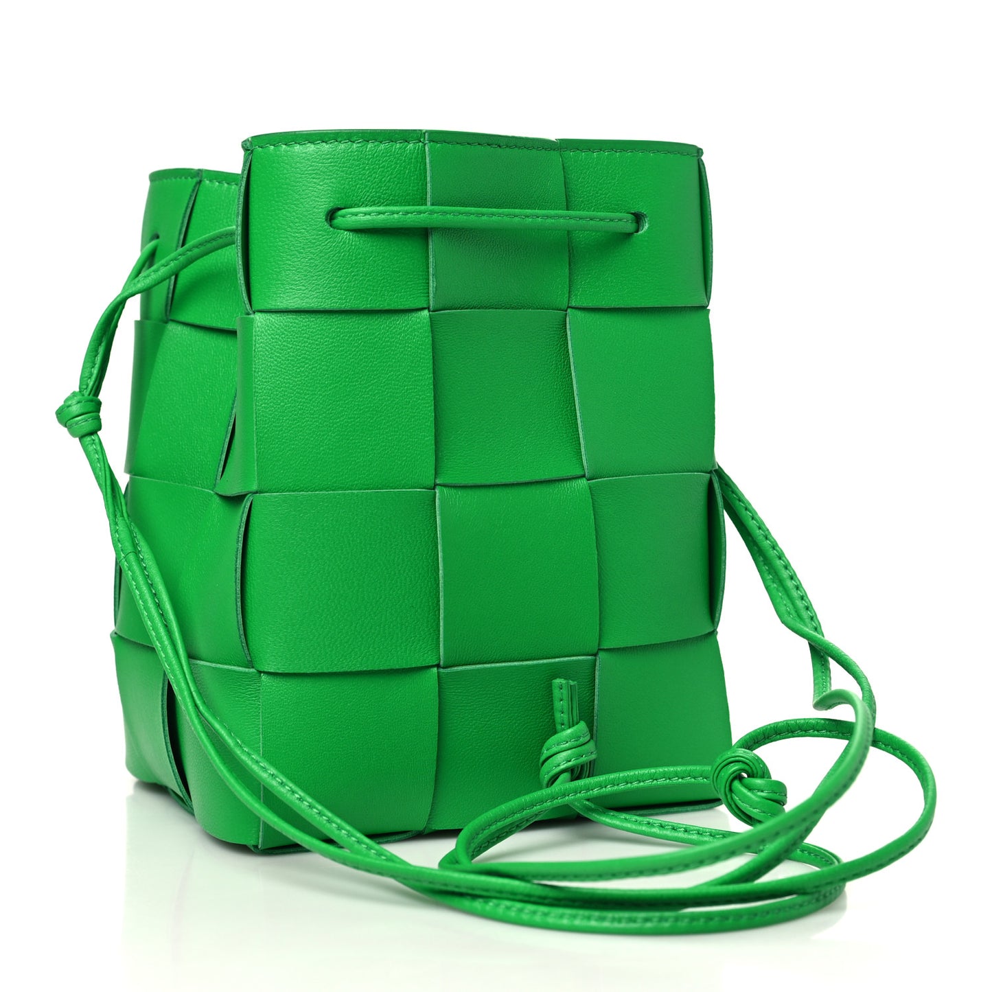 Nappa Maxi Intrecciato Small Cassette Bucket Bag Parakeet