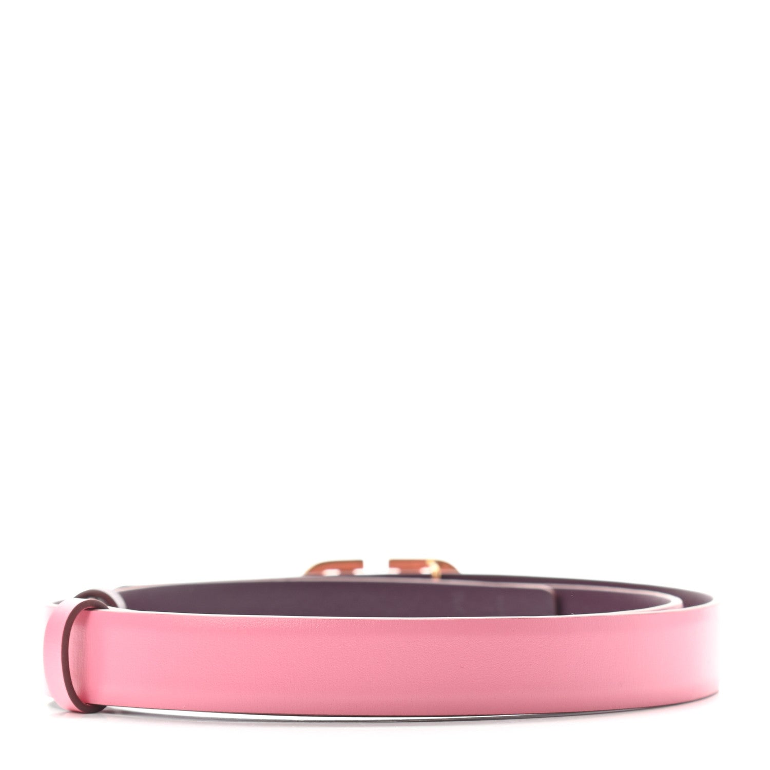 Valentino Garavani Glossy Calfskin VLogo Reversible 30mm Belt 80 32 Feminine Pink Indian Violet 2 of 7