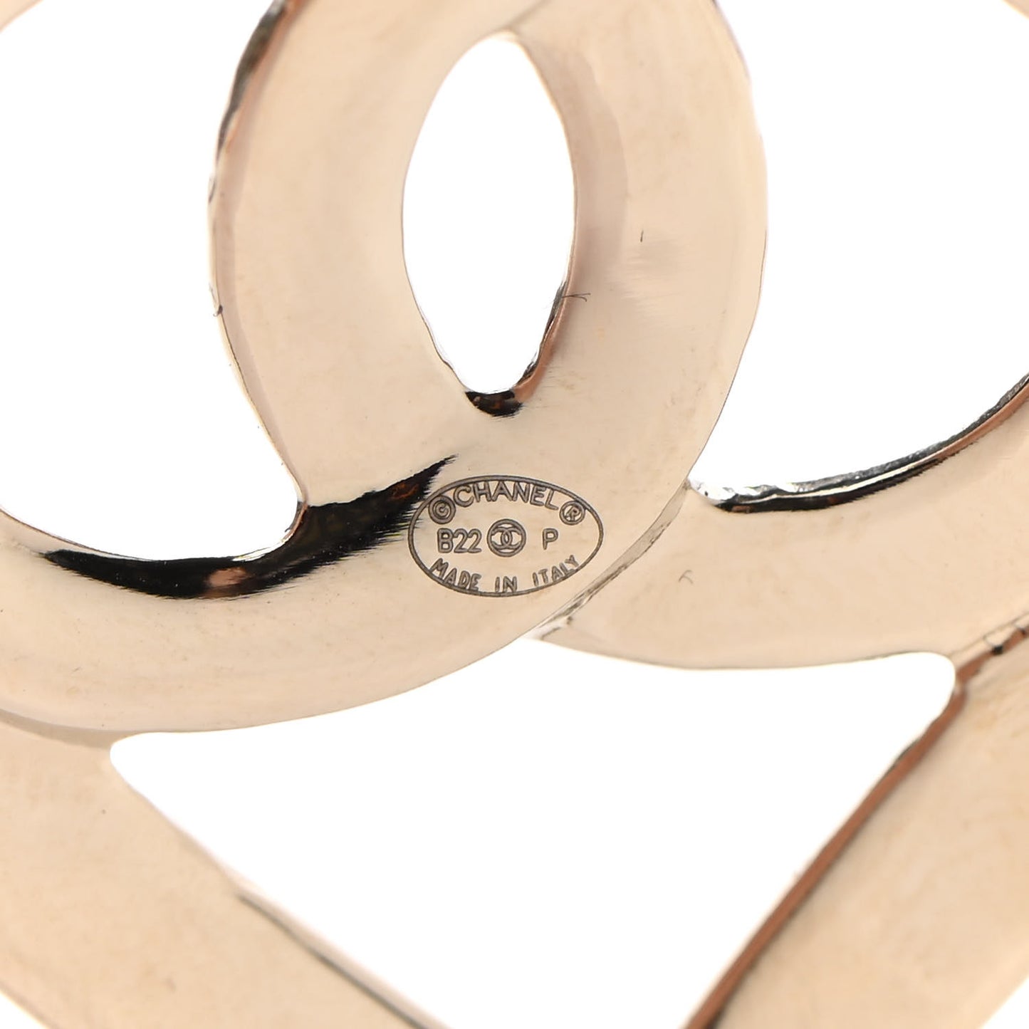Metal CC Heart Coco In Love Hoop Earrings Gold